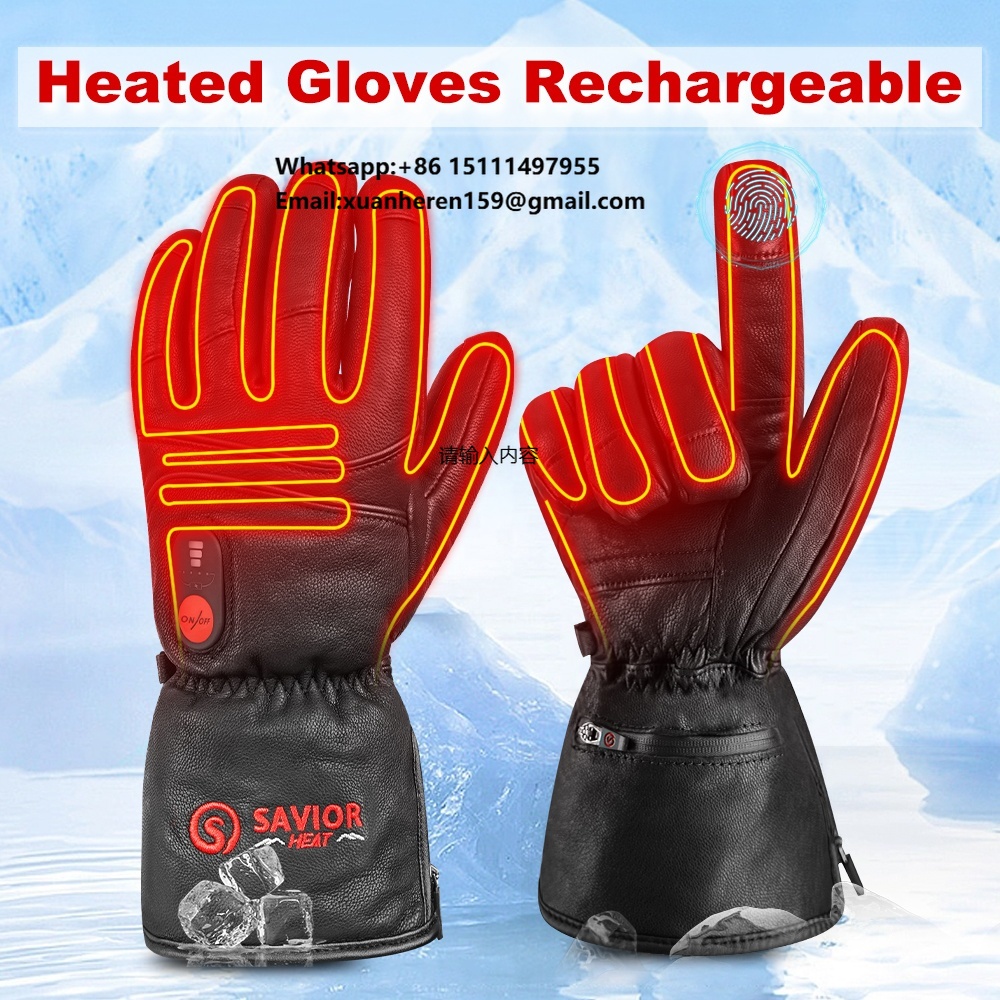 Heated Gloves Electric - قفازات جلدية مدفأة للرجال والنساء، مقاومة