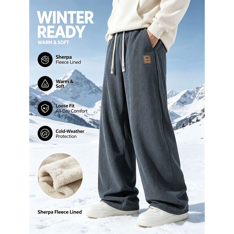 Winter Clothes Shop - بنطلون رياضي شتوي للرجال من قماش